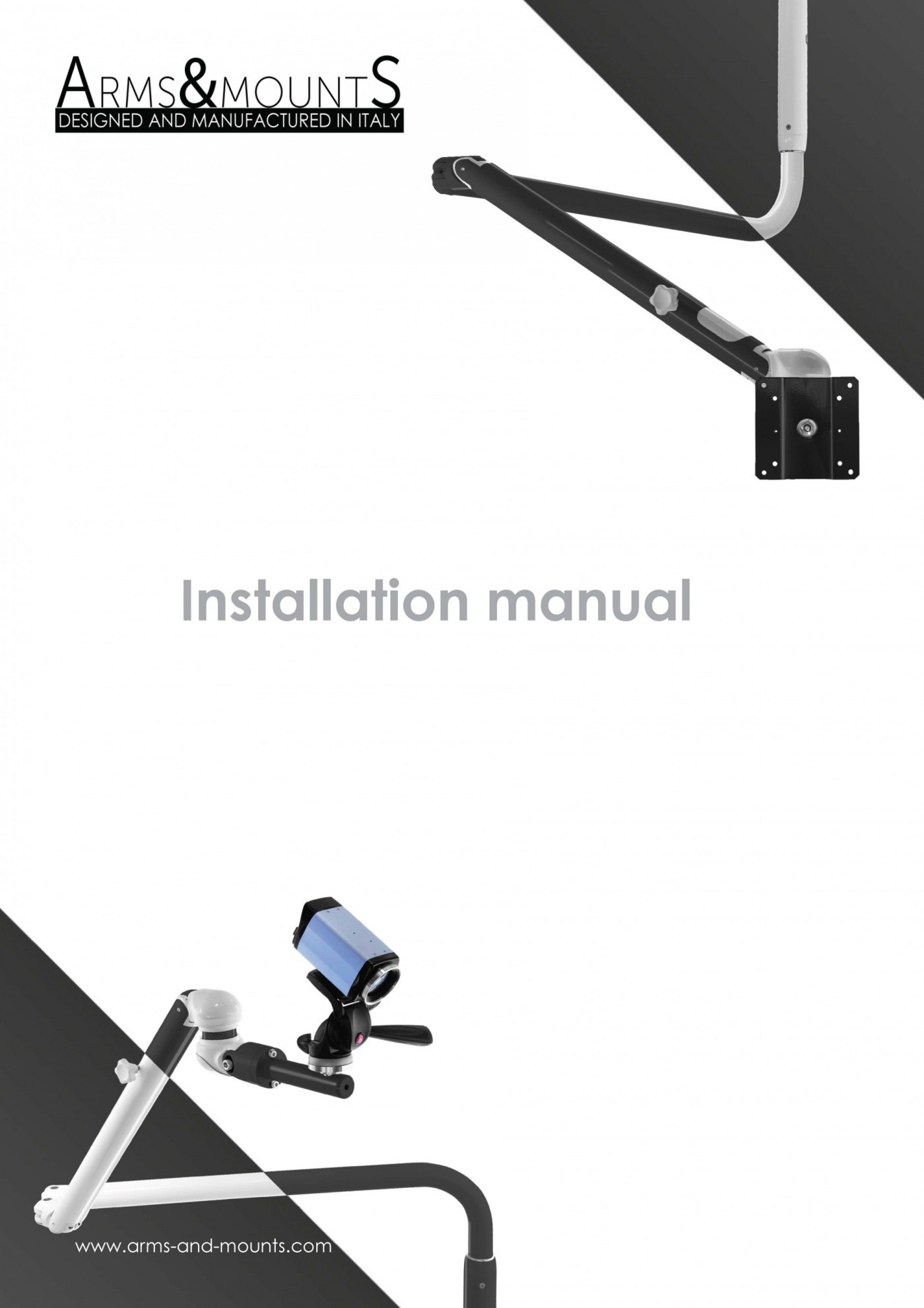 Manual arms and mounts, camera arm, ceiling installation