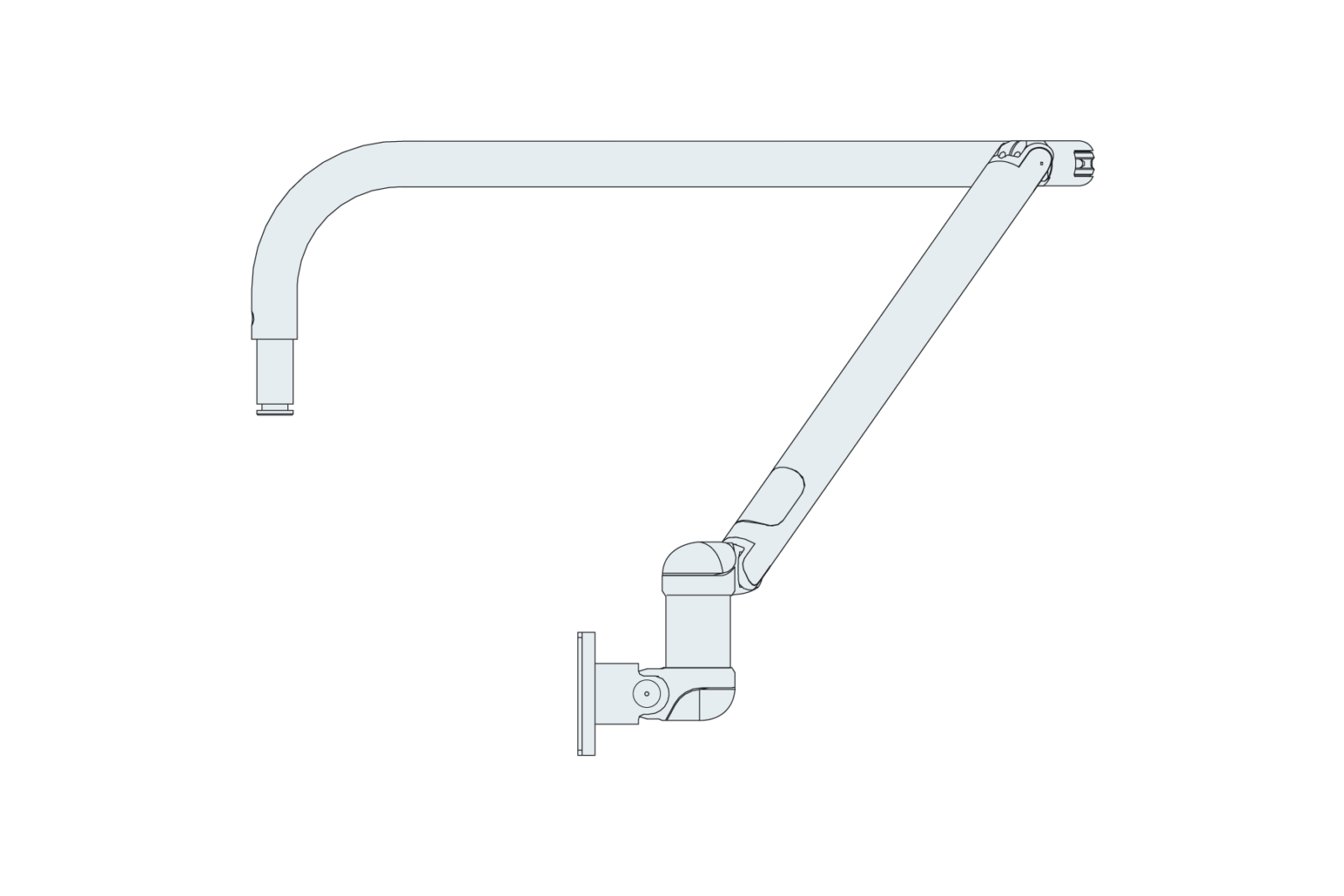 Articulating arm to support monitors with wall installation